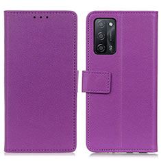 Handytasche Stand Schutzhülle Flip Leder Hülle M08L für Oppo A53s 5G Violett