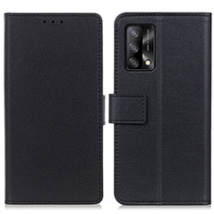 Handytasche Stand Schutzhülle Flip Leder Hülle M08L für Oppo F19s Schwarz