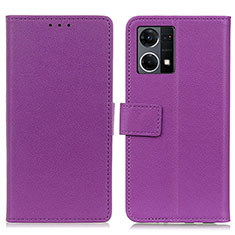 Handytasche Stand Schutzhülle Flip Leder Hülle M08L für Oppo F21 Pro 4G Violett