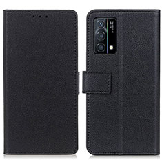 Handytasche Stand Schutzhülle Flip Leder Hülle M08L für Oppo K9 5G Schwarz