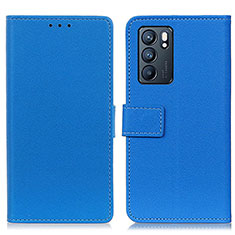 Handytasche Stand Schutzhülle Flip Leder Hülle M08L für Oppo Reno6 5G Blau