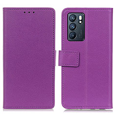 Handytasche Stand Schutzhülle Flip Leder Hülle M08L für Oppo Reno6 5G Violett