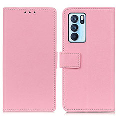 Handytasche Stand Schutzhülle Flip Leder Hülle M08L für Oppo Reno6 Pro 5G India Rosa