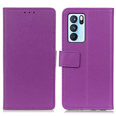 Handytasche Stand Schutzhülle Flip Leder Hülle M08L für Oppo Reno6 Pro 5G India Violett