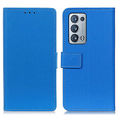 Handytasche Stand Schutzhülle Flip Leder Hülle M08L für Oppo Reno6 Pro+ Plus 5G Blau