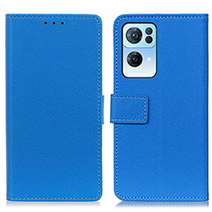 Handytasche Stand Schutzhülle Flip Leder Hülle M08L für Oppo Reno7 Pro 5G Blau