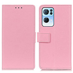 Handytasche Stand Schutzhülle Flip Leder Hülle M08L für Oppo Reno7 Pro 5G Rosa