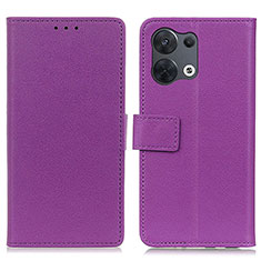 Handytasche Stand Schutzhülle Flip Leder Hülle M08L für Oppo Reno8 5G Violett