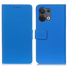 Handytasche Stand Schutzhülle Flip Leder Hülle M08L für Oppo Reno8 Pro 5G Blau