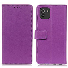 Handytasche Stand Schutzhülle Flip Leder Hülle M08L für Samsung Galaxy A03 Violett