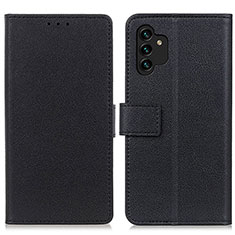 Handytasche Stand Schutzhülle Flip Leder Hülle M08L für Samsung Galaxy A13 4G Schwarz