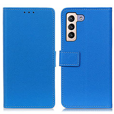 Handytasche Stand Schutzhülle Flip Leder Hülle M08L für Samsung Galaxy S21 5G Blau