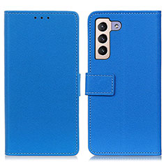 Handytasche Stand Schutzhülle Flip Leder Hülle M08L für Samsung Galaxy S22 5G Blau