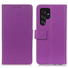 Handytasche Stand Schutzhülle Flip Leder Hülle M08L für Samsung Galaxy S24 Ultra 5G Violett