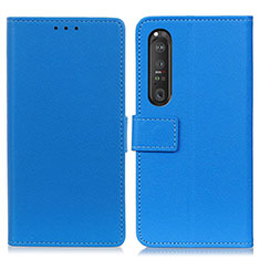 Handytasche Stand Schutzhülle Flip Leder Hülle M08L für Sony Xperia 1 III Blau