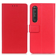 Handytasche Stand Schutzhülle Flip Leder Hülle M08L für Sony Xperia 1 III Rot