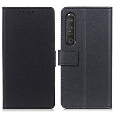 Handytasche Stand Schutzhülle Flip Leder Hülle M08L für Sony Xperia 1 III Schwarz