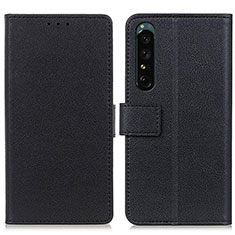 Handytasche Stand Schutzhülle Flip Leder Hülle M08L für Sony Xperia 1 IV Schwarz