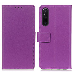 Handytasche Stand Schutzhülle Flip Leder Hülle M08L für Sony Xperia 1 V Violett