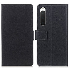 Handytasche Stand Schutzhülle Flip Leder Hülle M08L für Sony Xperia 10 IV Schwarz