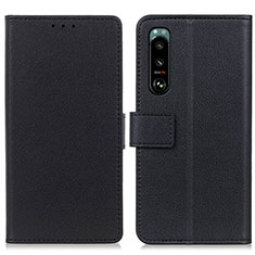 Handytasche Stand Schutzhülle Flip Leder Hülle M08L für Sony Xperia 5 III Schwarz