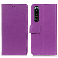 Handytasche Stand Schutzhülle Flip Leder Hülle M08L für Sony Xperia 5 III SO-53B Violett