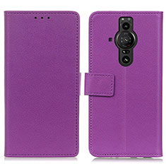 Handytasche Stand Schutzhülle Flip Leder Hülle M08L für Sony Xperia PRO-I Violett