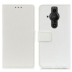 Handytasche Stand Schutzhülle Flip Leder Hülle M08L für Sony Xperia PRO-I Weiß