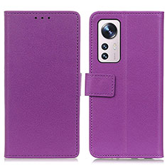 Handytasche Stand Schutzhülle Flip Leder Hülle M08L für Xiaomi Mi 12 5G Violett