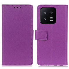 Handytasche Stand Schutzhülle Flip Leder Hülle M08L für Xiaomi Mi 13 5G Violett