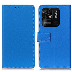 Handytasche Stand Schutzhülle Flip Leder Hülle M08L für Xiaomi Redmi 10 India Blau