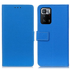 Handytasche Stand Schutzhülle Flip Leder Hülle M08L für Xiaomi Redmi Note 10 Pro 5G Blau