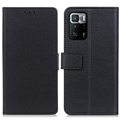 Handytasche Stand Schutzhülle Flip Leder Hülle M08L für Xiaomi Redmi Note 10 Pro 5G Schwarz