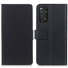 Handytasche Stand Schutzhülle Flip Leder Hülle M08L für Xiaomi Redmi Note 11 4G (2022) Schwarz