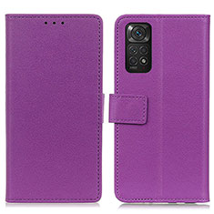 Handytasche Stand Schutzhülle Flip Leder Hülle M08L für Xiaomi Redmi Note 11 4G (2022) Violett