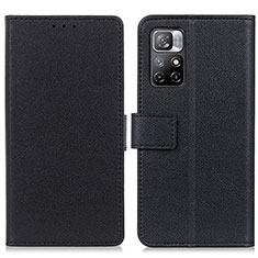 Handytasche Stand Schutzhülle Flip Leder Hülle M08L für Xiaomi Redmi Note 11 5G Schwarz