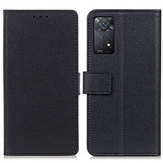 Handytasche Stand Schutzhülle Flip Leder Hülle M08L für Xiaomi Redmi Note 11 Pro 4G Schwarz