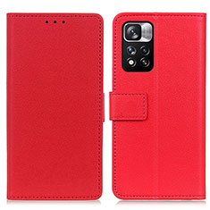 Handytasche Stand Schutzhülle Flip Leder Hülle M08L für Xiaomi Redmi Note 11 Pro+ Plus 5G Rot