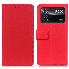 Handytasche Stand Schutzhülle Flip Leder Hülle M08L für Xiaomi Redmi Note 11E Pro 5G Rot