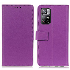 Handytasche Stand Schutzhülle Flip Leder Hülle M08L für Xiaomi Redmi Note 11S 5G Violett