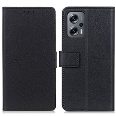 Handytasche Stand Schutzhülle Flip Leder Hülle M08L für Xiaomi Redmi Note 11T Pro 5G Schwarz