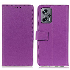 Handytasche Stand Schutzhülle Flip Leder Hülle M08L für Xiaomi Redmi Note 11T Pro+ Plus 5G Violett