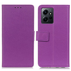 Handytasche Stand Schutzhülle Flip Leder Hülle M08L für Xiaomi Redmi Note 12 4G Violett