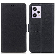 Handytasche Stand Schutzhülle Flip Leder Hülle M08L für Xiaomi Redmi Note 12 Pro 5G Schwarz