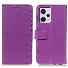 Handytasche Stand Schutzhülle Flip Leder Hülle M08L für Xiaomi Redmi Note 12 Pro 5G Violett