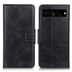 Handytasche Stand Schutzhülle Flip Leder Hülle M09L für Google Pixel 7 Pro 5G Schwarz