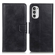 Handytasche Stand Schutzhülle Flip Leder Hülle M09L für Motorola MOTO G52 Schwarz