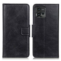 Handytasche Stand Schutzhülle Flip Leder Hülle M09L für Motorola Moto G72 Schwarz