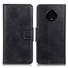 Handytasche Stand Schutzhülle Flip Leder Hülle M09L für Nokia C200 Schwarz