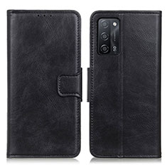 Handytasche Stand Schutzhülle Flip Leder Hülle M09L für Oppo A53s 5G Schwarz